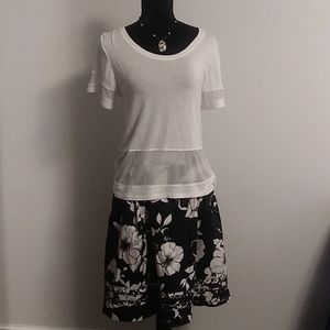 White House Black Market, black and white skirt